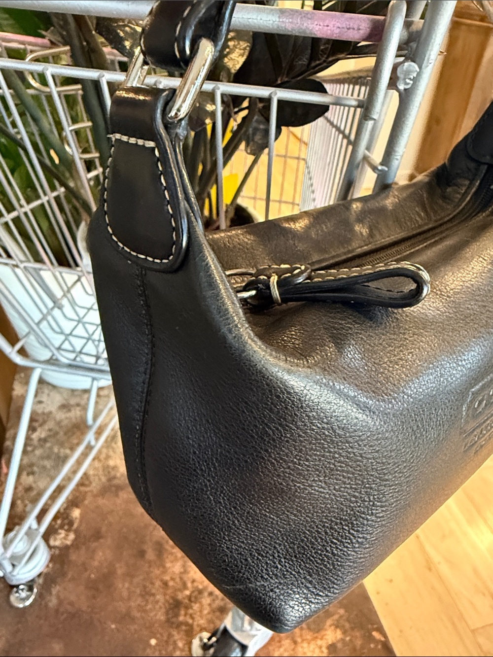 Coach Baguette Smooth Leather Purse Hobo LEATHERWARE EST 1941 Black Small Mini - Picture 4 of 12